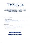 TMS3734  Assignment 5 (QUESTIONS & ANSWERS) 2025  - DUE 30 SEPTEMBER 25
