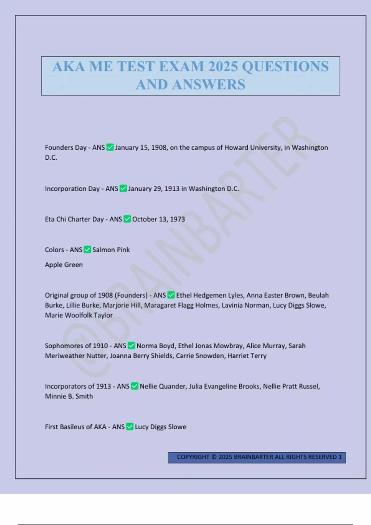 AKA ME TEST EXAM 2025 QUESTIONS AND ANSWERS - AKA ME - Stuvia US