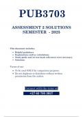 PUB3703  Assignment 2 (QUESTIONS & ANSWERS) 2025  - DUE 30 SEPTEMBER 2025