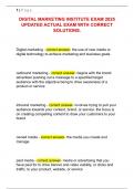 DIGITAL MARKETING INSTITUTE EXAM 2025  UPDATED ACTUAL EXAM WITH CORRECT  SOLUTIONS&period;