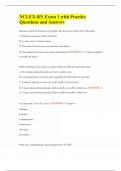 NCLEX-RN Exam 1 with Practice Questions and Answers