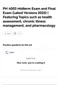 PN 4003 Midterm Exam and Final Exam &lpar;Latest Versions 2025&rpar; &vert; Featuring Topics such as health assessment&comma; chronic illness management&comma; and pharmacology