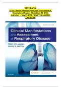 Test Bank For Clinical Manifestations & Assessment of Respiratory Disease 8th Edition By Terry Des Jardins&semi; George G&period; Burton &lpar; &rpar; &sol; 9780323553698 &sol; &sol; Complete Questions and Answers A&plus;