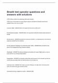 Breath test operator questions and answers with solutions