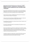 Breath Alcohol Technician Training&colon; DOT Model Course questions and answers with solutions