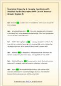 Insurance&colon; Property & Casualty Questions with  Detailed Verified Answers 100&percnt; Correct Answers  Already Graded A&plus;
