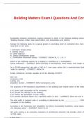 Building Matters Exam I Questions And Correct Answers