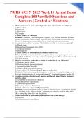 NURS 6521N 2025 Week 11 Actual Exam &ndash; Complete 100 Verified Questions and Answers &vert; Graded A&plus; Solutions