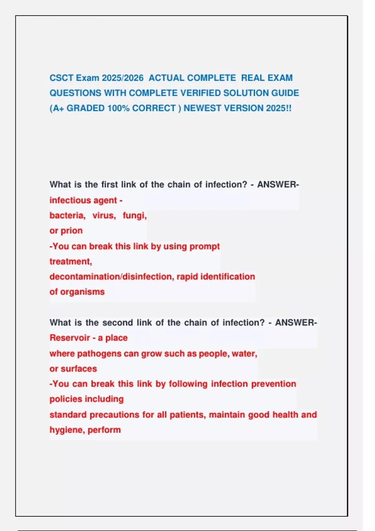 CSCT Exam 2025/2026 ACTUAL COMPLETE REAL EXAM QUESTIONS WITH COMPLETE ...