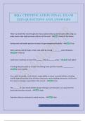 BQA CERTIFICATION FINAL EXAM 2025 QUESTIONS AND ANSWERS