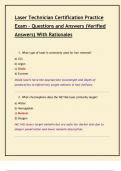 Laser Technician Certification Practice  Exam &ndash; Questions and Answers &lpar;Verified  Answers&rpar; With Rationales