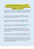 A and B Recommendations by USPSTF  UPDATED ACTUAL Exam Questions and  CORRECT Answers 