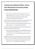 Essentials of Fire Fighting 7th Edition - Practice  Exam 2025 Questions and Answers &lpar;Verified  Answers&rpar; With Rationales