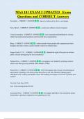 MAS 101 EXAM 3 UPDATED   Exam  Questions and CORRECT Answers