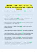 MAS 101 - Exam 1 &lpar;COPY&rpar; UPDATED   ACTUAL  Exam Questions and CORRECT  Answers 