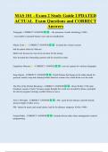 MAS 101 - Exam 2 Study Guide UPDATED  ACTUAL  Exam Questions and CORRECT  Answers 