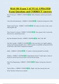 MAS 101 Exam 2 ACTUAL UPDATED    Exam Questions and CORRECT Answers