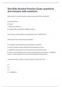 ServSafe Alcohol Practice Exam questions and answers with solutions&period;