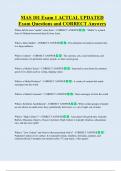 MAS 101 Exam 1 ACTUAL UPDATED     Exam Questions and CORRECT Answers 