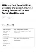 STEDI&period;org Final Exam 2025 &vert; All Questions and Correct Answers &vert; Already Graded A&plus; &vert; Verified Answers &vert; Just Released