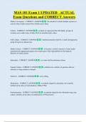 MAS 101  Bundled Exam Questions WITH  CORRECT Answers