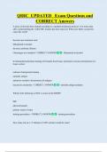 QIHC  UPDATED   Exam Questions and  CORRECT Answers 