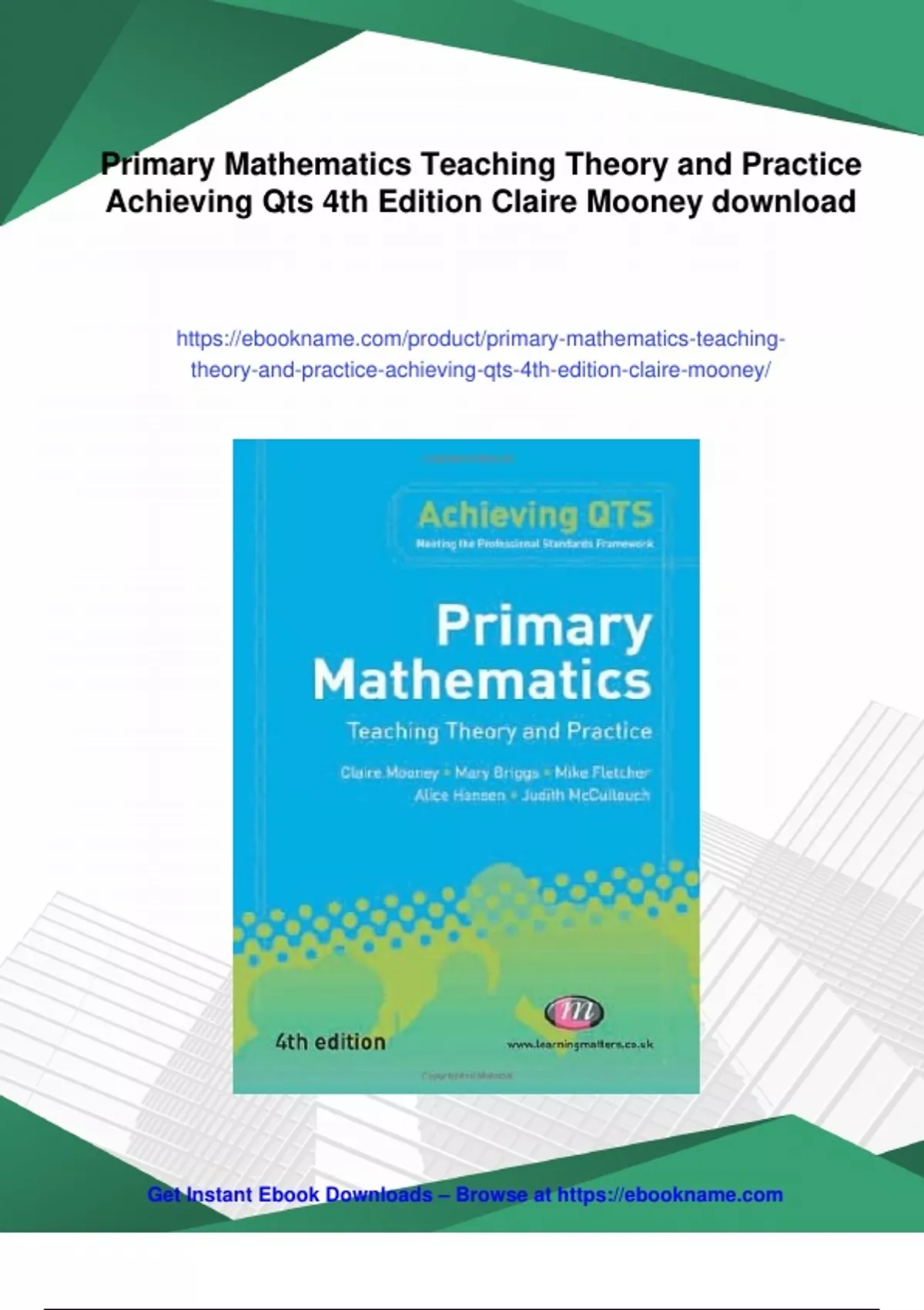 Summary Primary Mathematics Teaching Theory and Practice Achieving Qts ...