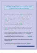 COMPUTER CONCEPTS EXAM 2025 QUESTIONS AND ANSWERS