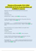 Theories of Personality WGU D564  UPDATED ACTUAL Exam Questions and  CORRECT Answers 