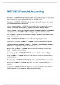 MGT 8803 Financial Accounting  &vert; Questions with 100 &percnt; Correct Answers &vert; Verified