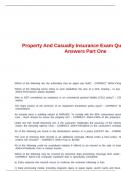 Property And Casualty Insurance Exam Questions And Answers Part One