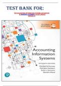 TEST BANK FOR&colon;  FOR ACCOUNTING INFORMATION SYSTEMS 15TH EDITION BY MARSHALL B ROMNEY LATEST UPDATE  GRADED A&plus;