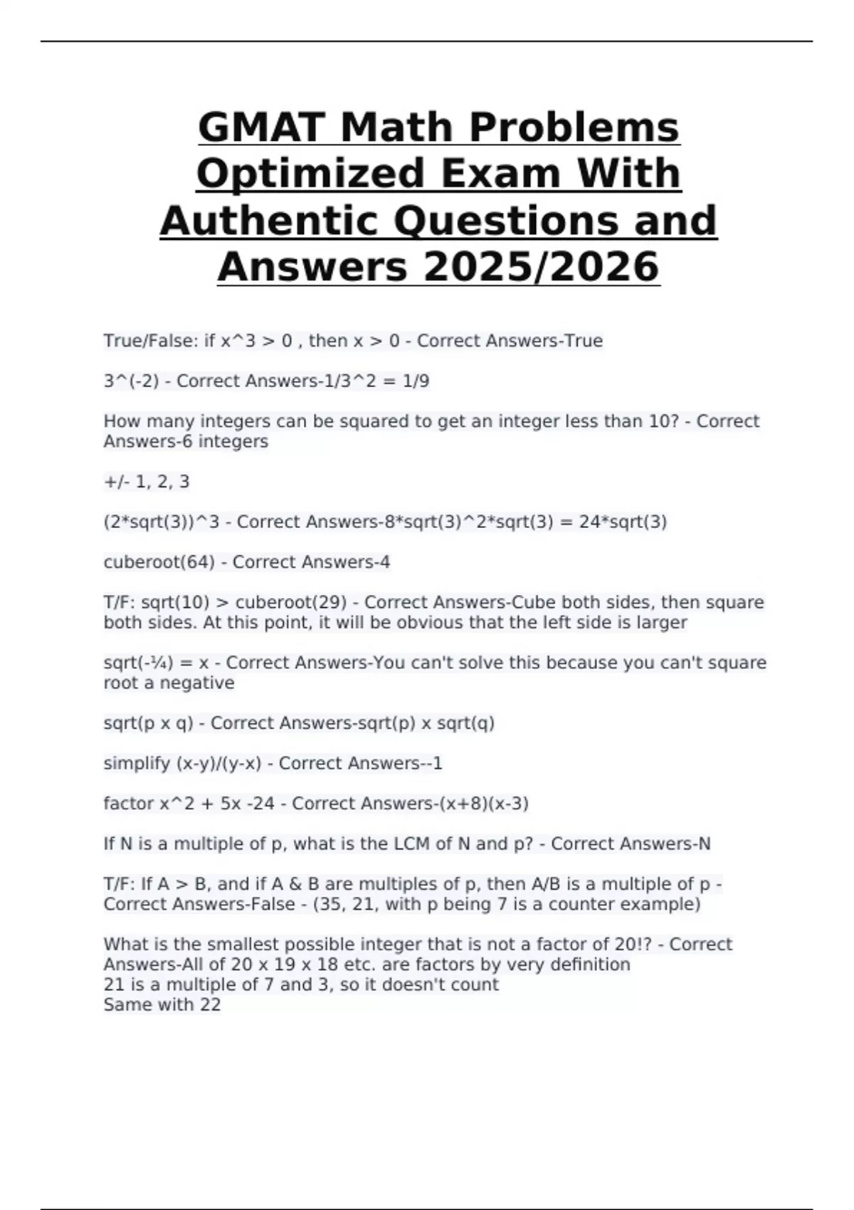 Sample Gmat Math Questions GMAT Math Problems – Optimized Exam with Authentic Questions and ...
