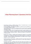 Urban Planning Exam 1 Questions And Correct Answers