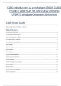C180 introduction to psychology STUDY GUIDE TO HELP YOU PASS OA 2025 NEW VERSION UPDATE Western Governors University