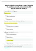 C180 introduction to psychology most Challenging OA questions and with correct answers 2025 Western Governors University