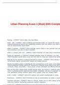 Urban Planning Exam 1 &lpar;Real&rpar; With Complete Solutions