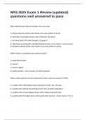 NRS 3025 Exam 1 Review &lpar;updated&rpar; questions well answered to pass