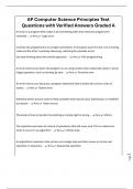AP Computer Science Principles Test Questions with Verified Answers Graded A