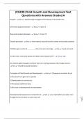 &lpar;CGDR&rpar; Child Growth and Development Test Questions with Answers Graded A