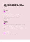 Real estate notes Exam prep questions with correct solutions 2025&period;  Qs Bundle of Rights - n  Ans U P T E E Use - use for any legal use  Possess-right to occupy the property&comma; exclude people from property&period; Transfer- sell&comma; give&comma; will it  Encumber- put a mort