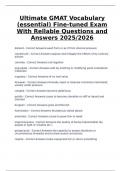 Ultimate GMAT Vocabulary &lpar;Essential&rpar; &ndash; Fine-Tuned Exam with Reliable Questions and Answers &lpar;2025&sol;2026&rpar;&comma; focused verbal prep tool
