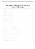 Computer Science GCSE Test with Answers Graded A