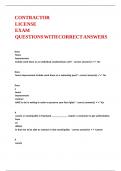 CONTRACTOR LICENSE EXAM QUESTIONS WITH CORRECT ANSWERS