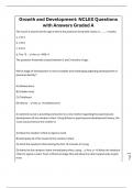 Growth and Development&colon; NCLEX Questions with Answers Graded A