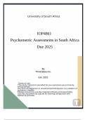 IOP4861 Psychometric Assessments in South Africa Due 2025