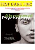 TEST BANK FOR&colon;  For Abnormal Psychology&colon; An Integrative Approach 8th Edition By David H&period; Barlow Latest Update  Graded A&plus;