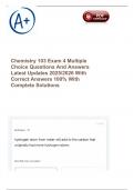 Chemistry 103 Exam 4 Multiple Choice Questions And Answers Latest Updates 2025&sol;2026 With Correct Answers 100&percnt; With Complete Solutions