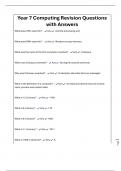 Year 7 Computing Revision Questions with Answers