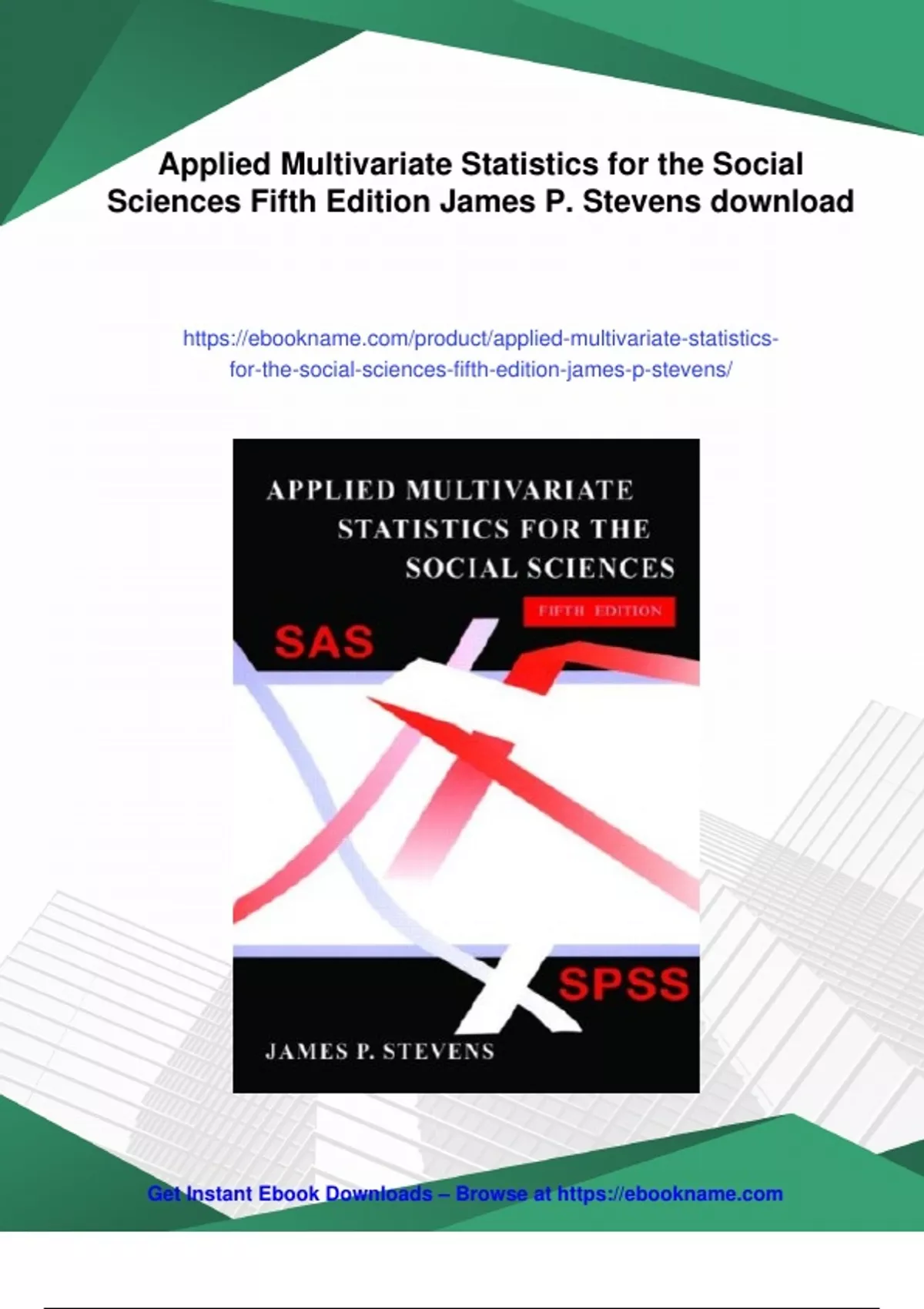 applied multivariate statistics in r | pdf | directory... Summary Applied Multivariate Statistics for the Social Sciences Fifth ...